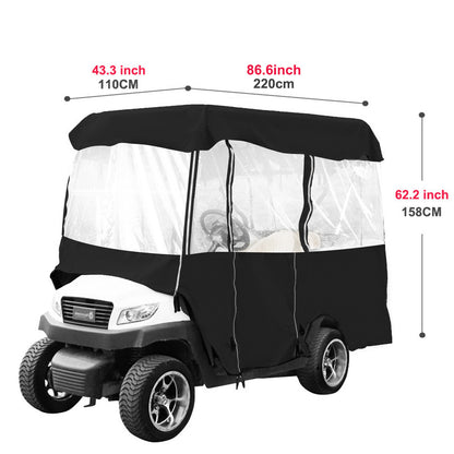 US Local VEVOR Golf Cart Enclosure 86, 4-Person Golf Cart Cover, 4-Sided Fairway Deluxe, 300D Waterproof Driving Enclosure With Transparent Windows, Fit For EZGO, Club Car,