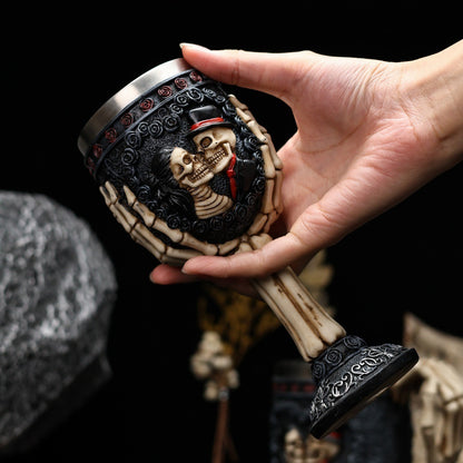 Couple Decorative Red Wine Glass Resin Stainless Steel