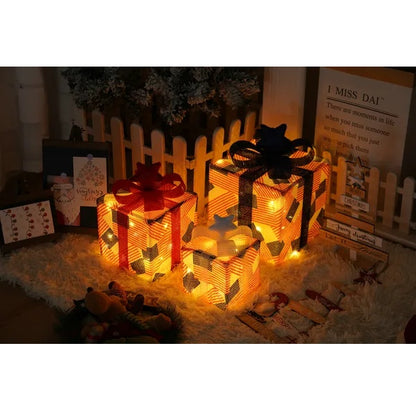 US Local Christmas Light Box, LED Light Foldable Decoration Indoor And Outdoor, Christmas Light Box Gift Decoration Indoor And Outdoor Garden