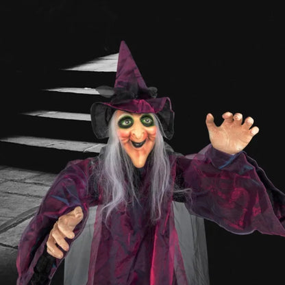 US Local 71in Life Size Hanging Witch Talking Halloween Everyday Decoration