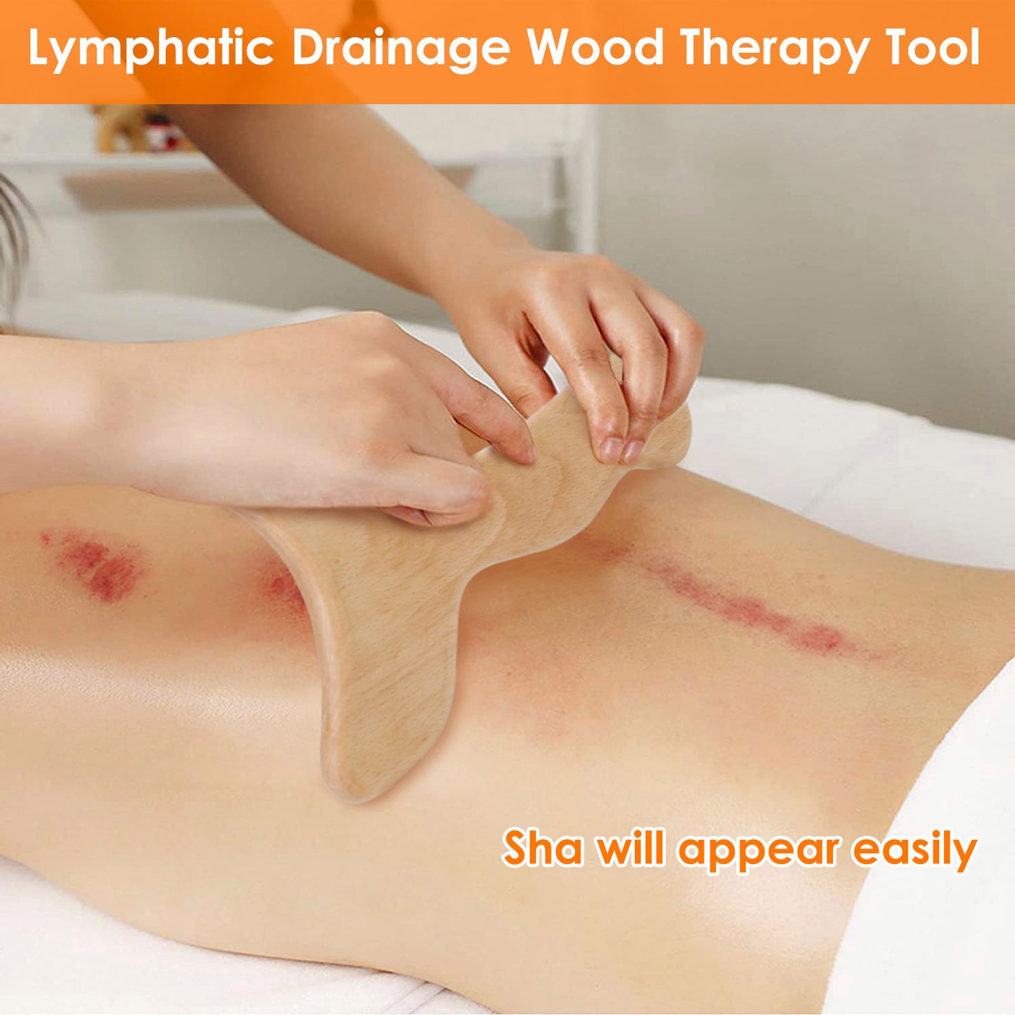 US Local 1Pc Wood Therapy Massage Tool Lymphatic Drainage Paddle Wooden Scraping Tools Therapy Massager Body Sculpting Tool