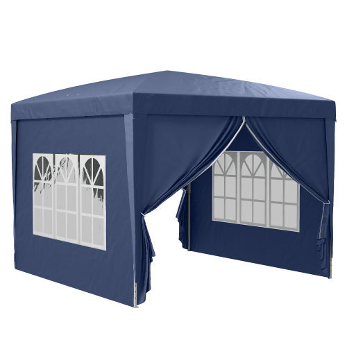 UK Local Outsunny 3 X 3m Pop Up Gazebo, Water And UV Resistant Party Tent Camping Canopy Marquee With Carry Bag, Blue