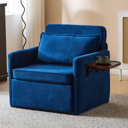 US Local Adult Sleeper Chair Bed, 3-in-1 Convertible Sofa Chair Bed Pull-out Sofa Bed, Convenient Folding Tray Table With USB And Type-C Charging Ports For Living Room