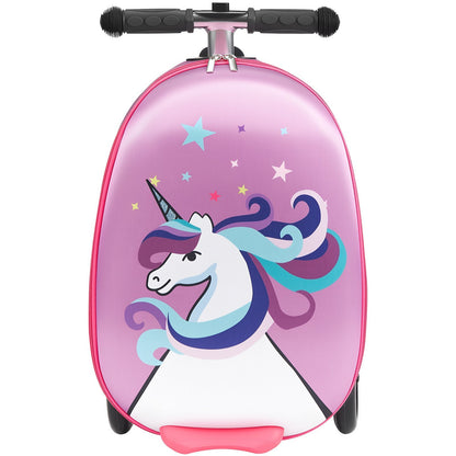 US Local Ride-on Luggage 20-inch Kids Scooter Suitcase With FlashWheels Purple