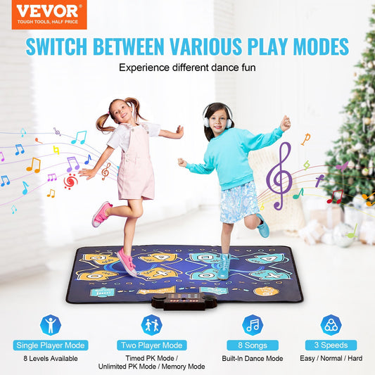 US Local VEVOR Dance Mat For Kids Dance Pad Toys Two Player Gift For 3  Year Old Girls
