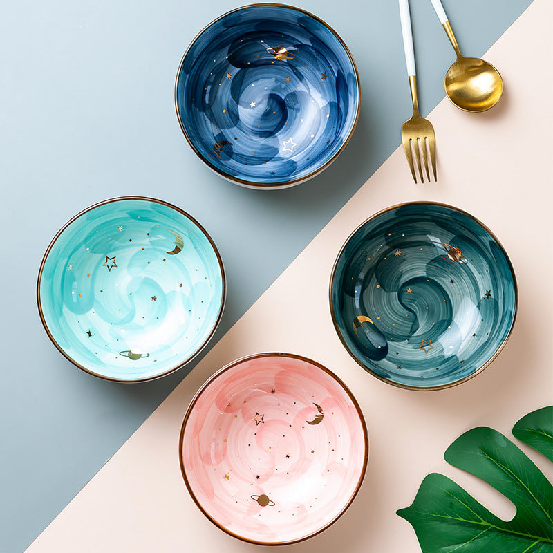 US Local Ceramic Breakfast Salad Bowl With Cute Eating Bowl