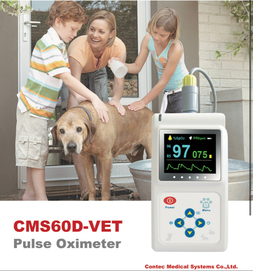 US Local Veterinary Color Display CMS60D-VET Pulse Oximeter Spo2 Probe PR VET Monitor