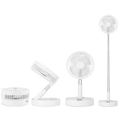 US Local Portable Folding Desk Fan Quiet Low Noise Table Fan USB Rechargeable Telescopic Standing Floor Fan For Home Office Camping Hiking Travel