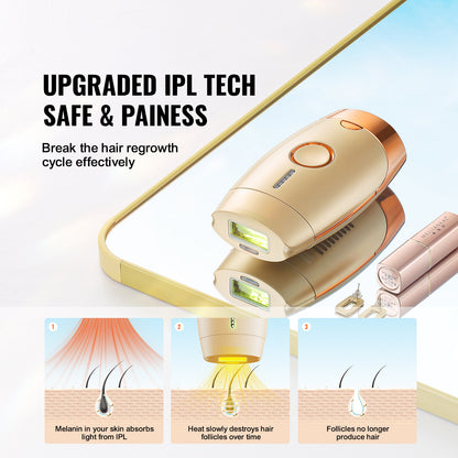 US Local VEVOR IPL Hair Removal, Permanent Hair Removal For Women And Men, Auto Manual Modes  5 Adjustable Levels, Painless At-Home Hair Removal Device For Legs, Armpits, Bikini Line, Whole Body