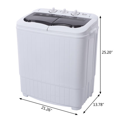 US Local US XPB35-ZK35 14.3 Lb Washing Machine, Double Drum With Drain Pump, Plastic, Semi-Automatic