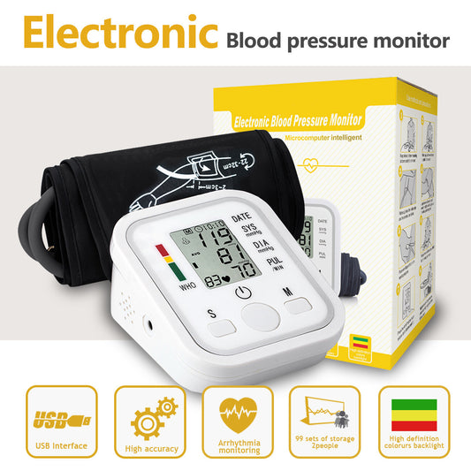UK Local Automatic Upper Arm Blood Pressure Monitor Pulse Meter BP Machine Voice Talking