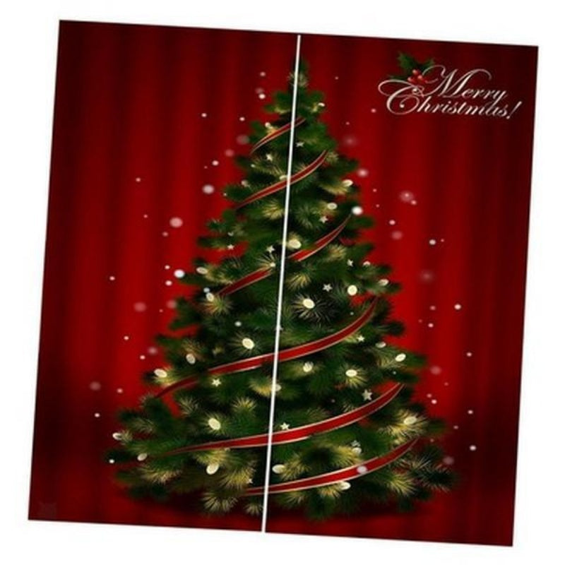 Christmas Pattern Home Decoration Living Room Bedroom Window Curtains