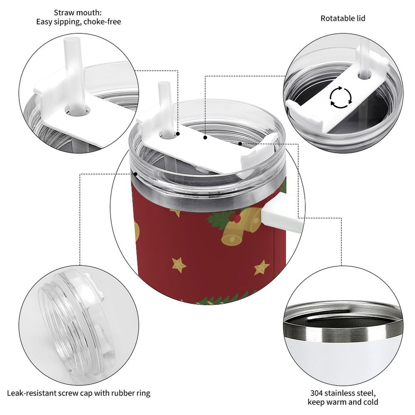 PHDT00071 POD US Local Tumbler 40 oz Large Capacity Car Cup Christmas Tree