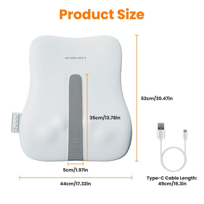 US Local 1 Set  Shiatsu Back Massager 3D Deep Tissue Kneading Massage Pillow Cordless USB Rechargeable With 3 Massaging Modes 2 Heating Levels 10Mins Auto-Off For Back Shoulder Waist Lumbar No Chair