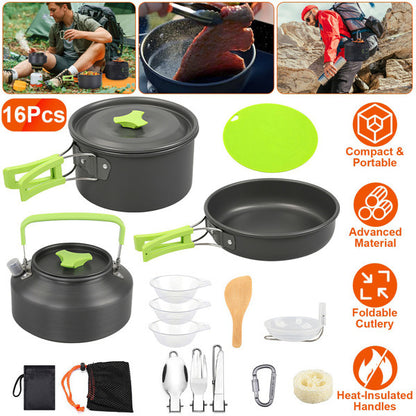 US Local 16 Camping Cookware Sets