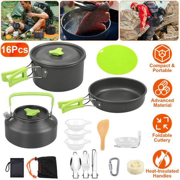 US Local 16 Camping Cookware Sets