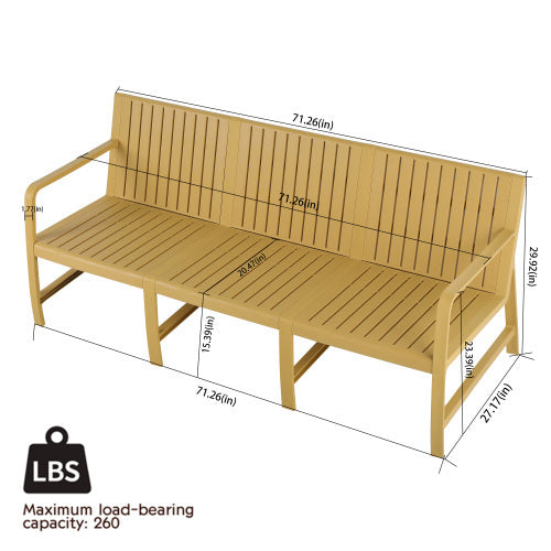 US Local 1-Piece Indoor Outdoor Furniture 3-Seater Sofa Waterproof PP Material - Easy Assembly Patio Conversation Set