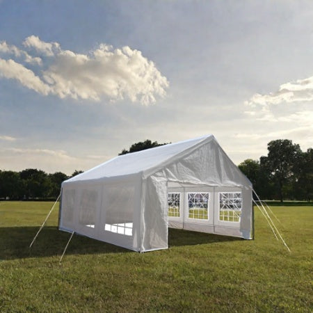 US Local 20x20 Feet Party Tent Heavy Duty Marquee Canopy Outdoor Wedding Tent Carport Events Shelter Tent For Parties BBQ With Storgae Carry Bags