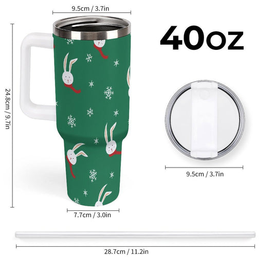 POD US Local Tumbler 40oz Large Capacity Car Cup Christmas Rabbit Snowflake