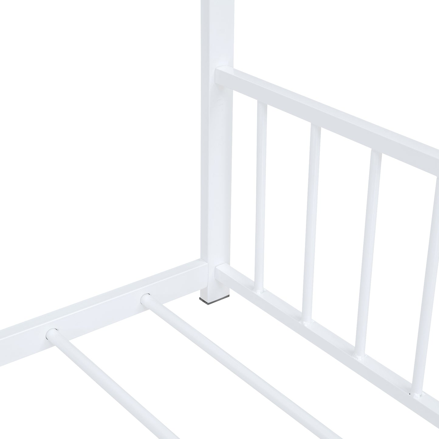 US Local Full Size Metal House Bed, White