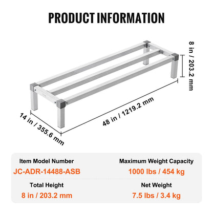 US Local Newly Upgrade VEVOR Aluminum Dunnage Rack Stationary Dunnage Rack Storage Rack