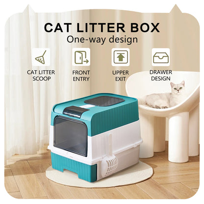 US Local Super Large Capacity Cat Litter Box - Easy To Clean, Odorless, Leak Proof, Not Easy To Leak, Pull-out Design, Comfortable Toilet For Pets