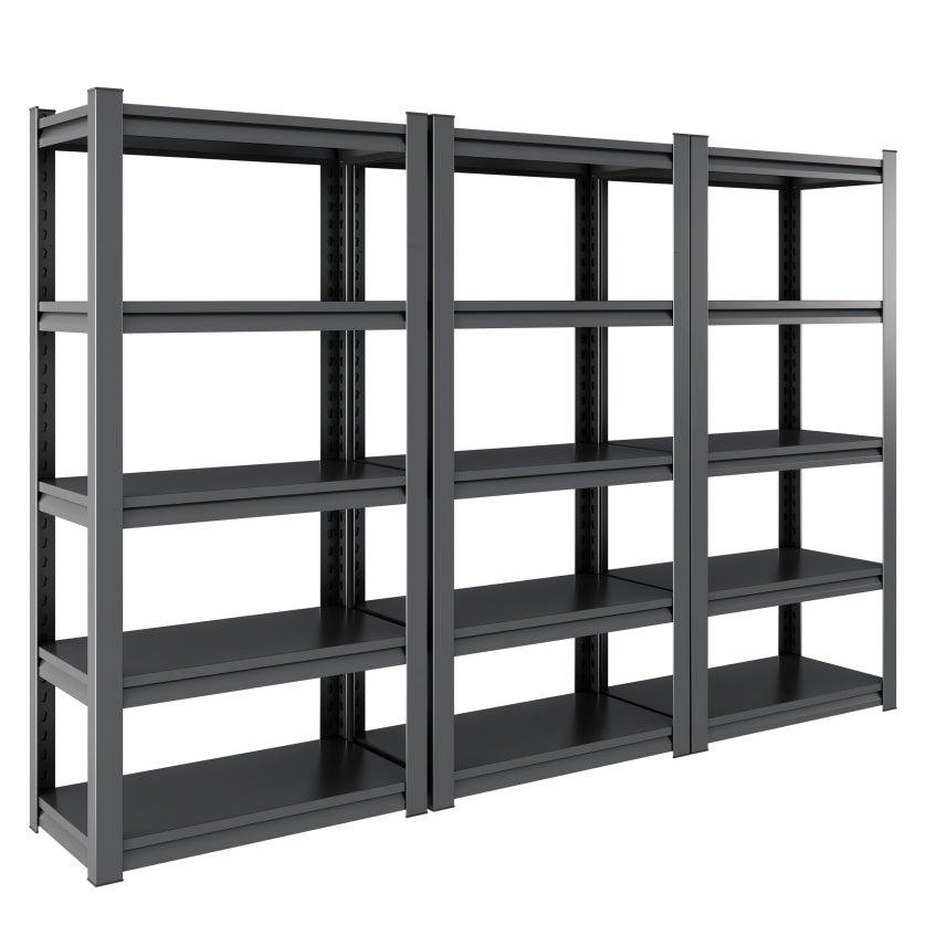 US Local Tier Metal Shelves For Storage Garage Shelving 2000LBS Heavy Duty Storage Shelves Adjustable Garage Shelf Industrial Shelving Unit Storage Utility Rack,Black