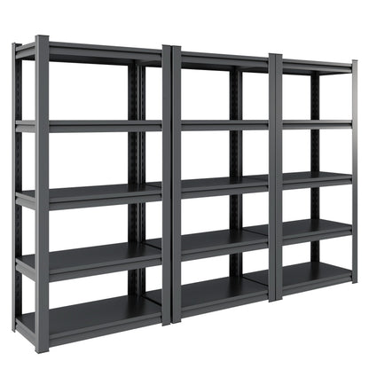 US Local Tier Metal Shelves For Storage Garage Shelving 2000LBS Heavy Duty Storage Shelves Adjustable Garage Shelf Industrial Shelving Unit Storage Utility Rack,Black