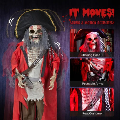 US Local 6.3ft Pirate Halloween Standing Decoration