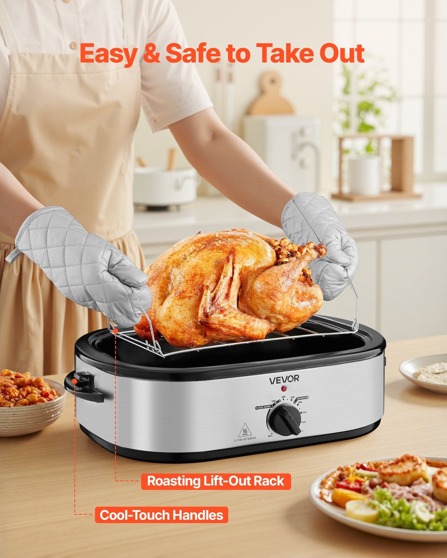 US Local Electric Roaster Oven 14QT Electric Roasting Pan With Self-Basting Lid