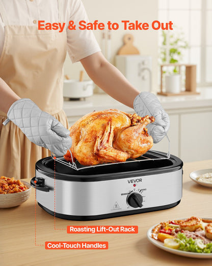 US Local Electric Roaster Oven 14QT Electric Roasting Pan With Self-Basting Lid