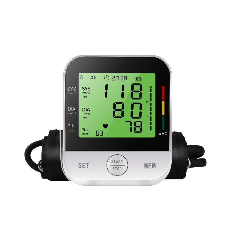 UK Local Home Arm Blood Pressure Monitor With Large Arm Cuff, Voice Announcement, Three-color Backlight And Large Display