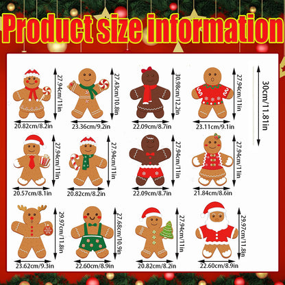 US Local 12 Pcs Christmas Gingerbread Man Yard Sign Waterproof Outdoor Xmas Gingerbread Lawn Signs Yard Decoration For Holiday Lawn Yard Patio Walkway Pathway Decor