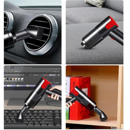 US Local Wired Red Silver Car Vacuum Cleaner  Home Handheld Mini Desktop Vacuum Cleaner Portable
