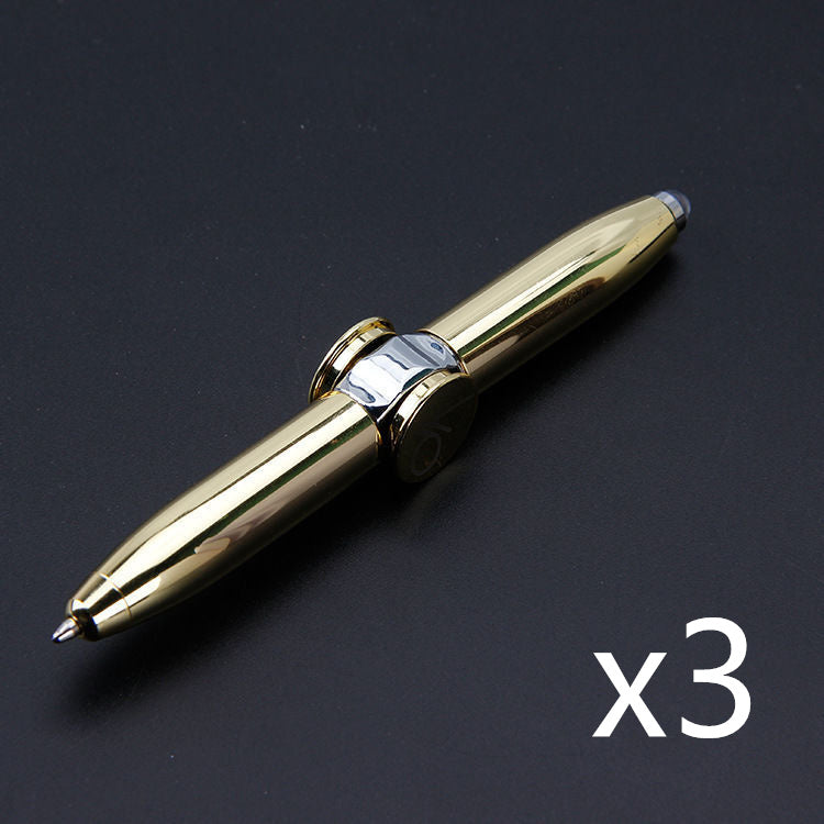 Multifunctional decompression finger gyro student ballpoint pen