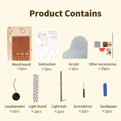 US Local MUSIC PARK 3d Wooden Puzzle Piano Music Box Can Be Played Handmade Assembly Model Kit DIY Crafts Holidays Birthdays Christmas Gifts