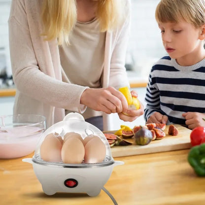 US Local Electric Egg Cooker 7-Capacity BPA-Free Hard-Boiled Egg Maker W Auto-Off Measuring Cup