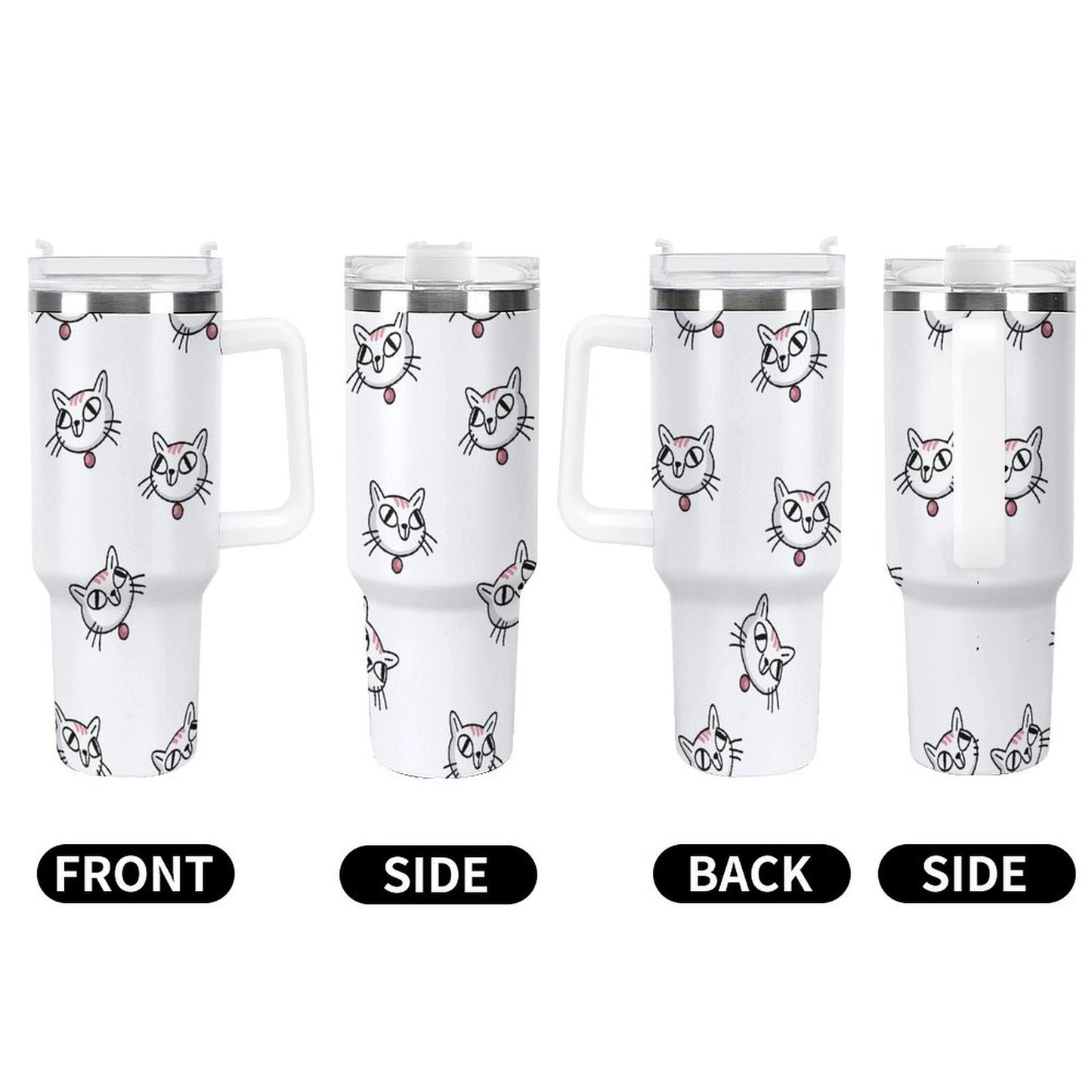 PHDT00255 POD US Local Tumbler 40 oz Large Capacity Car Cup Cat Cartoon