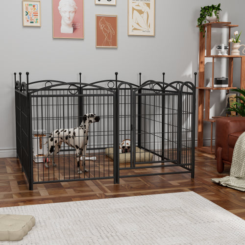 US Local 32 Inch 8 Panel Metal Dog Fence Pet Outdoor Playpen
