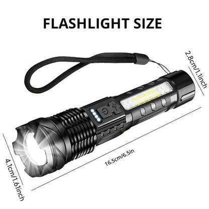 US Local Rechargeable LED Flashlight Zoomable Tactical Torch Police Super Bright Work Light Lamp Red White Blue 3 Light USB Charging