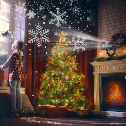 US Local 1Pc Christmas Snowflake Projector Light Dual Head LED Stake Light IP44 Waterproof Xmas Decoration For Holiday Indoor Outdoor Use Garden Patio Wall Decor