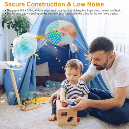 US Local 1Pc Clip On Fan 2 Speeds Quiet Clamp Fan Adjustable Tilt Auto Shaking Fan Wall Mount Personal Fan For Desk Office Home Baby Strollers Table Tops With 3.94FT Cord