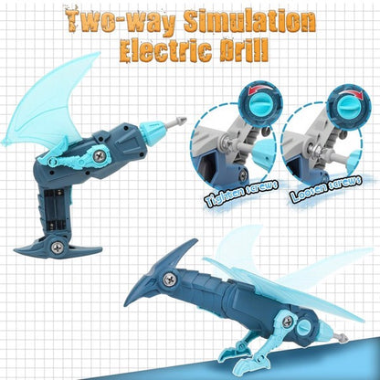 US Local Dinosaur Set With Electric Drill, Construction Toys For Boys - Not Shipped On Weekends