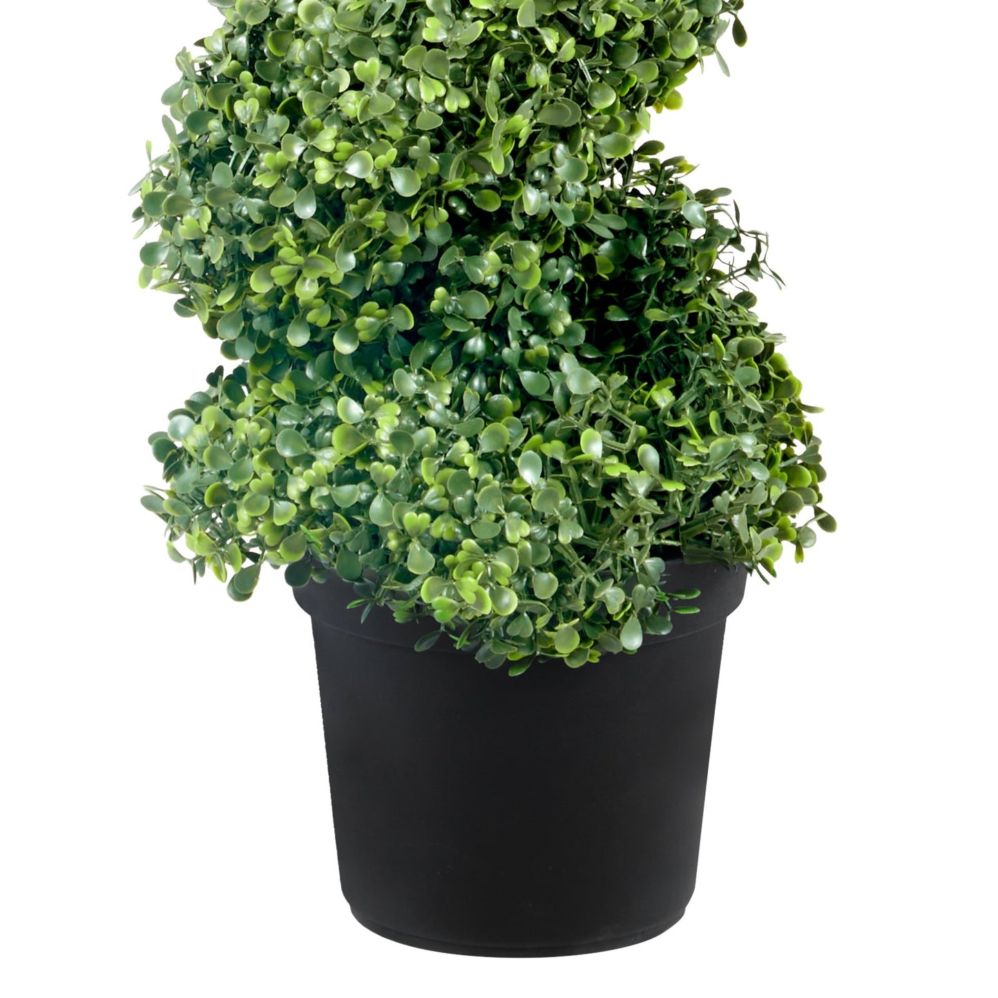 US Local 2 Pcs. Artificial Boxwood Tower Topiary Spiral Artificial Plant 122cm High Decorative Plant Green Plastic PE Iron Topiary Plants Incl. 10 Pcs. Replacement Leaves