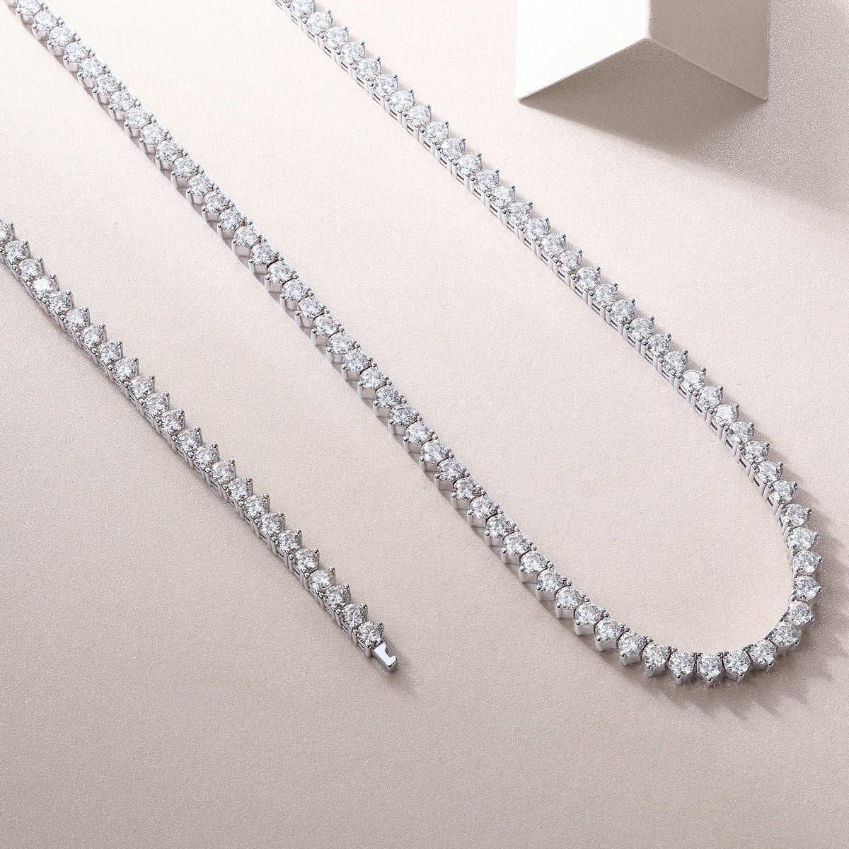 Solitude Luxury Fashion Set Mosan Diamond S925 Silver Necklace Rivaling Natural Diamonds