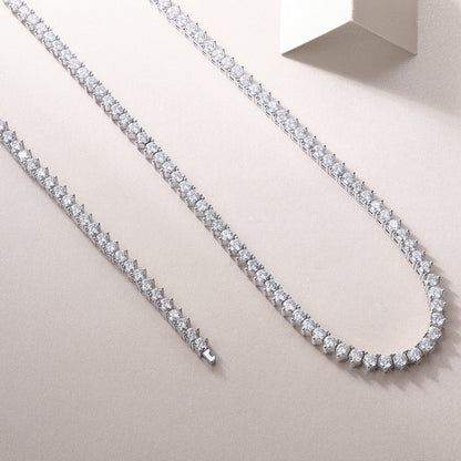 Solitude Luxury Fashion Set Mosan Diamond S925 Silver Necklace Rivaling Natural Diamonds