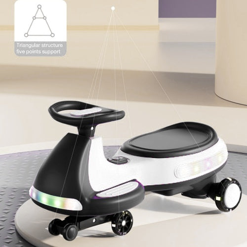 US Local Kids Electric Ride On Car 12V  Electric Wiggle Car , LED Lights , Music,Anti-Rollover For Boys And Girls Ages 3 Indoor Outdoor