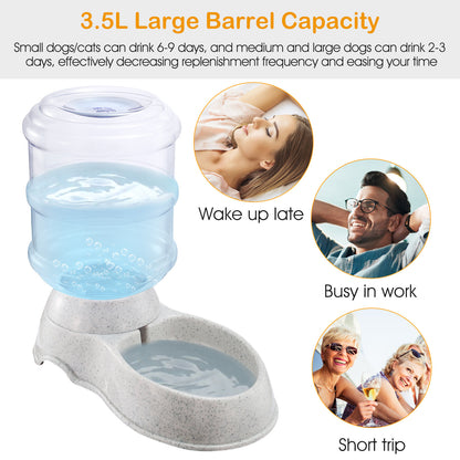 US Local 3.5L 1Gal Pet Water Dispenser Self-Dispensing Gravity Pets Water Feeder Automatic Pet Waterer Cat Dog