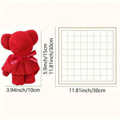 US Local 20 Piece Cute Bear Towel Gift Set - Perfect For Valentine's Day, Weddings, Birthdays, Cute Towels, Holiday Designs, Plush Material, Soft Fabric, Bathroom Accessories, Event Organizers, Holiday Shopper