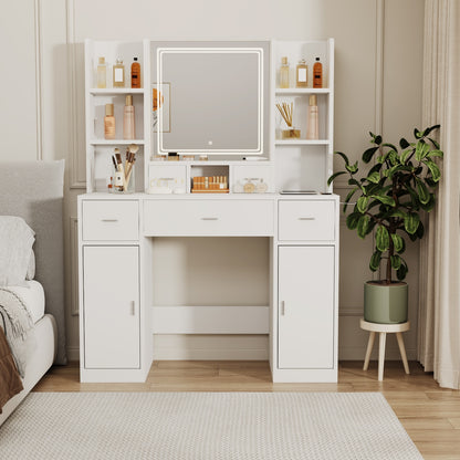 US Local Smart Mirror Dressing Table With Drawers And Storage Cabinet